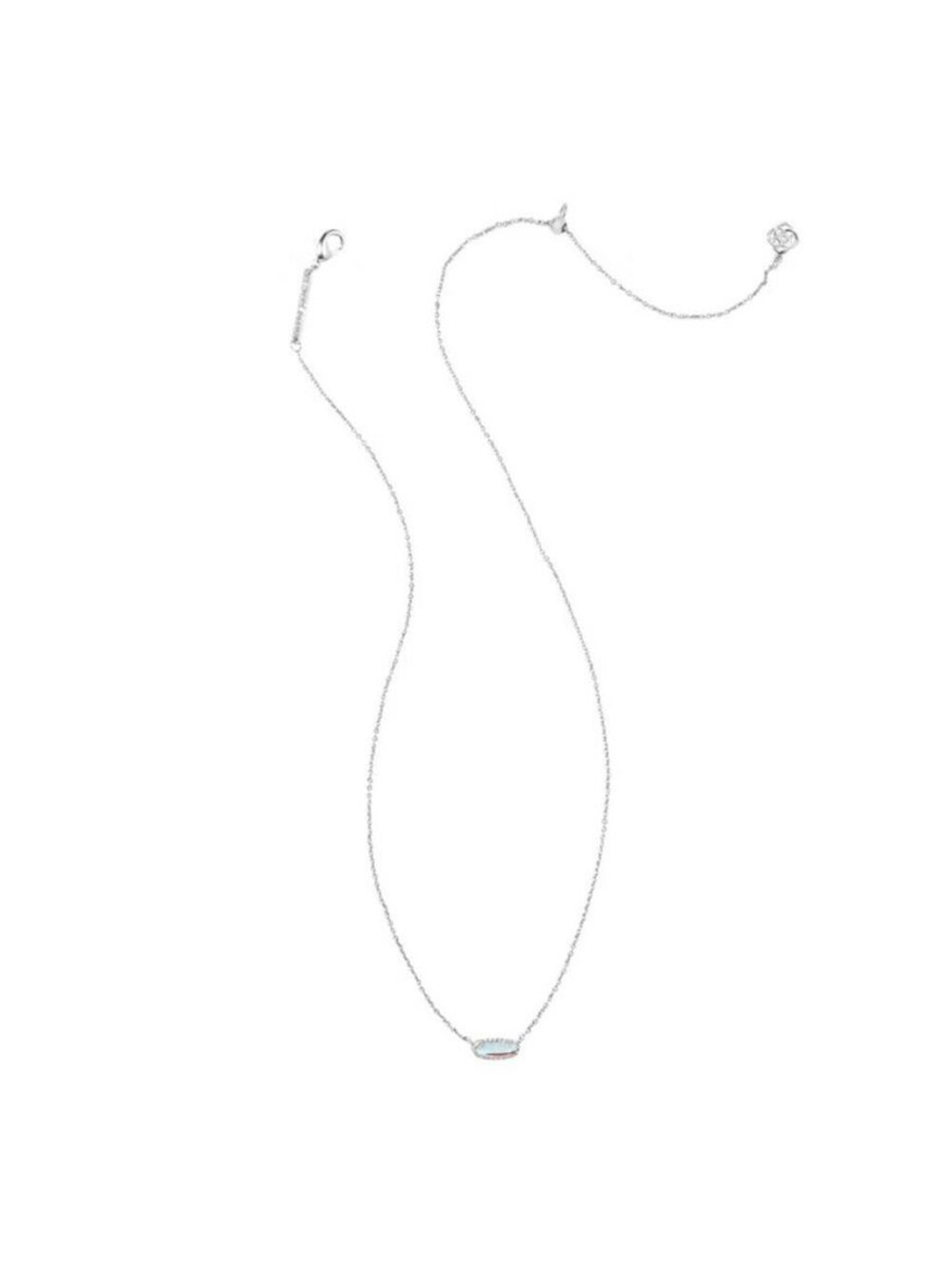 Kendra Scott Emma Rhodium Over Brass Pendant Necklace - Dichroic Glass - Picture 2 of 2